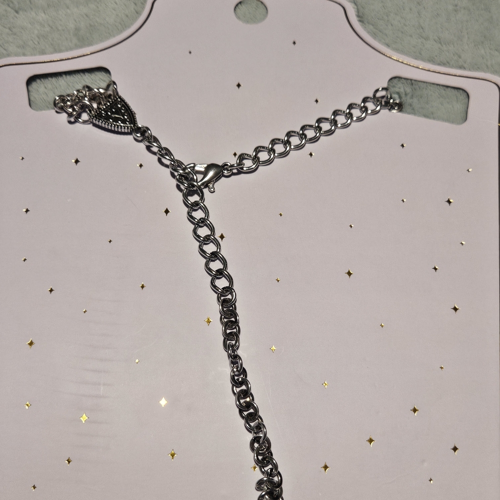 NWT Eye Candy Luna Coin Silver Necklace Bohemian Fringe Maximalism Eclectic - Picture 6 of 7